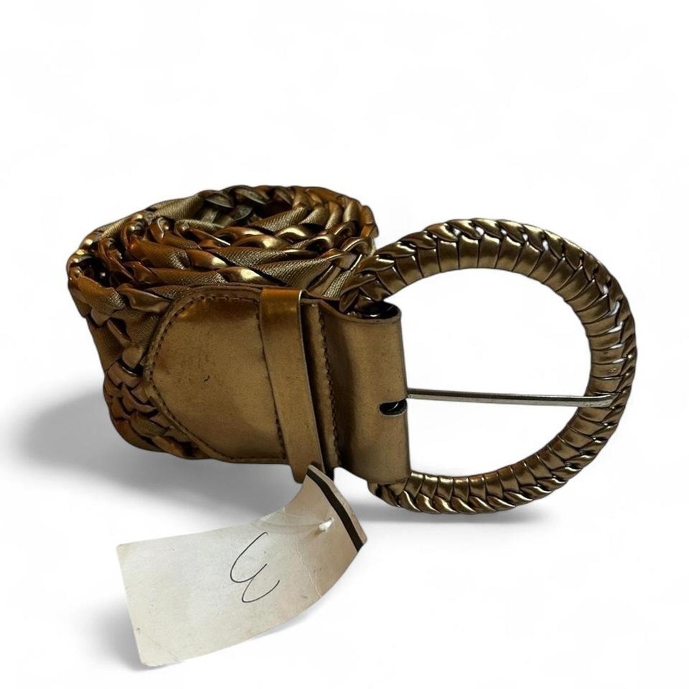Y2K Boho Glam Plus Size 1X NWT Braided Belt Metallic Bronze Ashley Stewart